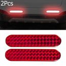 2 pegatinas de advertencia de seguridad reflectante roja cinta de advertencia accesorios para automóvil puerta parachoques