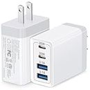 USB C Charger Block, 4-Port 40W Dual USB-C & USB-A Wall Charger Fast Charging PD Power Adapter Plug Brick for Apples iPhone 15 14 13 12 11 Pro Max XS XR X 8 7 6, iPad, Pixel, Samsung Android, 2Pack