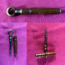Antique brass 2 piece corkscrew, ex WW1 use, 1900s, complete, miniature 8cms