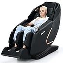 Giantex Full Body Massage Chair, Zero Gravity Recliner Chair on Wheels, SL Track, Foot Rollers, Heating Back, Airbags, Electric Massager with Remote Control (Black)