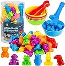 Toys for 3 Years Old, Counting Toys Matching Games with Sorting Bowls Preschool Learning for Color Sorting Educational Sensory Montessori Toy Sets for Kids Aged 3+ Years Old Boys Girls