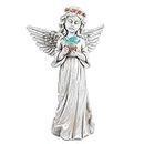 Ovewios Angel Garden Statue Outdoor Decor, Angel Garden Figurine Hold Dove with Solar Lights Waterproof Resin Yard Art Decoration Lawn Ornament Sculpture for Outside Patio Yard Gift