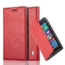Cadorabo Book Case Compatible with Nokia Lumia 929/930 in Apple RED - with Magnetic Closure, Stand Function and Card Slot - Wallet Etui Cover Pouch PU Leather Flip