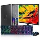 HP RGB Gaming Desktop Computer, Intel Quad Core I7 up to 3.9G, GTX 750 Ti 4G, 16G, 512G SSD, 600M WiFi, Bluetooth, RGB Keyboard & Mouse, New 22" 1080 FHD LED, Win 10 Pro(Renewed), Black