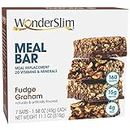 WonderSlim Meal Replacement Protein Bar, Fudge Graham, 15g Protein, 20 Vitamins & Minerals, Gluten Free (7ct)