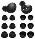 6 Pairs Silicone Galaxy Buds 2 Ear Tips Earbuds, S/M/L 3 Size Soft Rubber Flexible Eartips Buds Wing Tips Fit in Case Compatible with Samsung Galaxy Buds 2 / Galaxy Buds Plus - Black