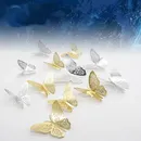 12Pcs Gold/Silber 3D Hohl Schmetterling Wand Aufkleber Für Home Dekoration Wohnzimmer Schmetterlinge