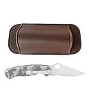 Leather Knives Sheath for Belt, Knives Flashlight Multitool Leather Holster | 2.16x0.98x4.72in Leather EDCs Multitool Camping Hunting Fishing Pocket Knives Holster Amith