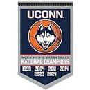 Connecticut Huskies 6 Time 6x Basketball National Champions Banner