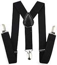 RR DESIGN suspenders for boys, kids,men and women (black, large men size)