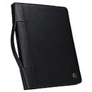 Case-it Executive Zippered Padfolio with Removable 3-Ring Binder and Letter Size Writing Pad, Black, PAD-40