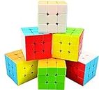 Authfort 6 PCS Full Size 3×3 Cube Set, Puzzle Party Toy, Stickerless Anti-Pop Magic Speed Cube 3x3x3 Easy Turning and Smooth Play Puzzle