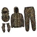 Eigell Ghillie Suit, Lightweight 3D Leaf Ghillie Suit Adult, Ghillie Camo Suit for Hunting Bird Watching Photography Halloween Party, M L