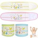 SNOWIE SOFT® 4Pcs Cotton Baby Belly Band Umbilical Hernia Belt Baby, Belly Band for Baby Warm Baby Belly Button Band, New Born Umbilical Cord Protection Adjustable Belly Band for Infant 0-12 Months