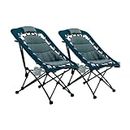 SHFT Outdoors Max Comfort Folding Bungee Chair 2 Pack for Sporting Events, Camping, Tailgating and Outdoor Living (Blue)