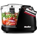 Mueller Mini Food Processor, Electric Food Chopper, 1.5-cup Meat Grinder, Mix, Chop, Mince and Blend Vegetables, Fruits, Nuts, Meats, Stainless Steel Blade, Black