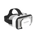 VR Headset for Cellphone, Universal Adjustable Lightweight VR Glasses Without Headphone for Mobile Games & Movies, Compatible 4.7-6.2 inch iPhone or Android, White
