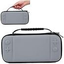 SILCOSTAR Hard Protective Handle Carry Travel Case & 8 Game Cartridges Storage Case Cover For Nintendo switch Lite (Grey)