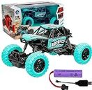 Jack Royal Rechargeable Remote Control Rock Crawler Two Wheel Drive RC 1:18 Metal Alloy Body Remote Control Rock Climber High Speed Monster Racing (Blue)