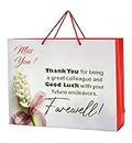 PPJ ® FAREWELL/RETIREMENT/MISS YOU/GOOD BYE/THANK YOU/GOOD LUCK/BEST WISHES FOR FUTURE (30 Pcs.) PAPER CARRY BAG, 16 Inch X 12 Inch X 4 Inch/GIFT BAGS/GIFT COVERS (LARGE) (Pack of 30)