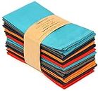 Ruvanti Cloth Napkins Set of 12, 18x18 Inches Napkins Cloth Washable, Soft, Durable, Absorbent, Cotton Blend. Table Dinner Napkins Cloth for Hotel, Christmas, Dinner, Parties - Multi Color