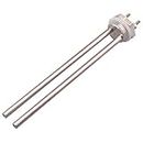 DERPIPE Heating Element 2 Tubes Stainless Steel 1 inch 12V 200W with Silicone Ring