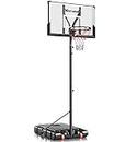 VISVEIL Basketball Hoop,Portable Basketball Hoop System for Outdoor, Adjustable Height 5.7-10ft 45in Backboard Basketball Goal for Kids Teen and Adult