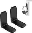 [2 Pack] Magnetic Foldable Headphone Stand, PC Gaming Headset Hook Holder Hanger, Adhesive Holder Mount for Wall Under Desk Design - Black