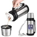 Vacuum Insulated Bottle Coffee Thermos,41 Ounce,Thermos for Hot Drinks,Keep Liquid Hot or Cold 24 Hours,Thermos with Strap&Perfect Size Cleaning Brush,Portable,Bpa-Free Termos Para Cafe