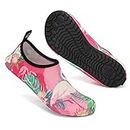 Mabove Swim Water Shoes Socks Barefoot Protecting for Sea Beach Swimming Pool Men Women, Pink Flamingo, 6/7 UK