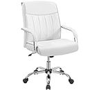 Yaheetech PU Leather Office Chair Executive Adjustable Desk Chair Ergonomic Lumbar Support Computer Swivel Chair with Armrest and Wheels
