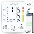 Blood Pressure Monitor for Home Use: Large Cuff Easy@Home Bluetooth Upper Arm BP Machine - Backlit LCD Display & 3 Users 500 Memory - iOS & Android APP EBP-08B