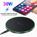 AU 30W Wireless Charger Fast Charging Mat Pad For iPhone 14 13 Pro 12 11 XS XR 8