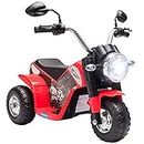 Aosom Kids Electric Motorcycle 6V Battery Powered Ride-On Dirt Bike 3-Wheels Motorbike with Horn Headlights Realistic Sounds 1.24mph Speed for Girls Boy 18-36 Months Red
