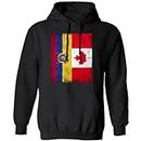 ICONDENIM Half Canadian Ecuador Flag Ecuadorian Friendship Canada Proud Patriot Pullover Hoodie Black
