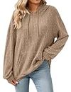Gemulate Women's Autumn Clothes Sweatshirt,Long Sleeve Ladies Clothing Jumpers Tops Casual Slim Fit Sweater Clothes Female Camel X-Large
