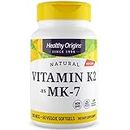 Healthy Origins, Vitamin K2 MK-7, 100mcg, da Natto, 60 Capsule, Testato in Laboratorio, Senza Glutine, Senza Soia, non OGM
