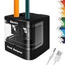 ARPDJK Taille-crayon électrique USB et piles pour enfants et adultes - Double trou - Taille-crayon électronique automatique avec récipient pour crayons de couleur