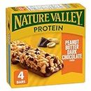 NATURE VALLEY Peanut Butter Dark Chocolate Protein Bars, Snack Bars, Granola Bars, Made with Real Peanuts, Source of Protein, Pack of 4 Protein Bars