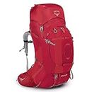 Osprey Ariel Plus 60L Women's Backpacking Backpack, Carnelian Red, WXS/S