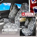 Car Van Seat Covers Heavy Duty Grey Camouflage 1+1 100% Waterproof Front Seats