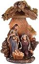 BRUBAKER Krippenfigur Heilige Familie - Jesus, Maria und Josef - 25 cm Weihnachtsfigur mit handbemalten Figuren - Krippenszene Weihnachtsdekoration - Tischdekoration aus Polyresin