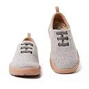 UIN Women's Walking Shoes Slip On Wool Casual Loafers Flats Lightweight Comfort Fashion Sneaker Segovia Light Grey (10)