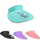 FYANER Sun Visors Hat with Fan for Women - Fan Visor Hat - Three Gear Mediation and Large Area Sun Protection Green