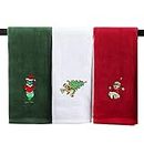 HEYPRIIL Large Grinchs Christmas Hand Towel Bathroom Decorataions, 100% Cotton Christmas Kitchen Towels Dish Towels, Ultra Absorbent Drying Xmas Towels Set Gift Decor, 25 x 16 Inches