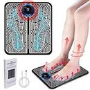 EMS Foot Massager for Pain and Circulation 8 Modes 19 Intensities Electronic Feet Massager Relax Muscle Stimulatior Massage Mat Folding Portable Foot Spa Best Gift for Parents Women Man