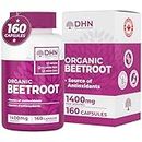 *BONUS SIZE* 160 Capsules of High Potency Organic Beetroot | 1,400mg per serving (700mg per capsule x2) | Antioxidant Support | A Natural Super Food | Canadian Made, Quality Assured