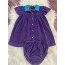 Ralph Lauren Matching Sets | Girls 18 Month Ralph Lauren Purple Terry Cloth Dress With Matching Diaper Cover. | Color: Purple | Size: 18mb