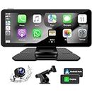 LAMTTO Wireless Car Stereo for Apple Carplay Android Auto with 1080p Backup Camera, Portable 6.86" Touch Screen Car Audio Receivers Drive Mate GPS Navigation for Cars, Mirror Link/Siri/FM/Bluetooth