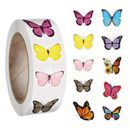 500pcs 3d Butterfly Roll Stickers - 10 Unique Styles, Waterproof & Sun-proof - Perfect For Parties, Walls, Scrapbooks, Cards & More!